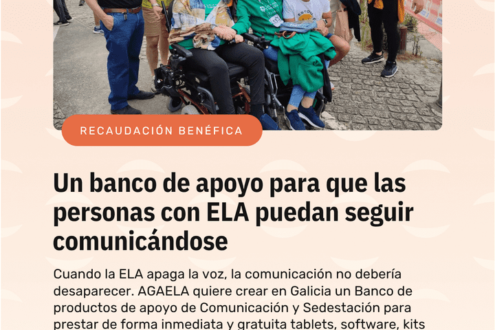 Bando de comunicación e sedestación para persoas con ELA